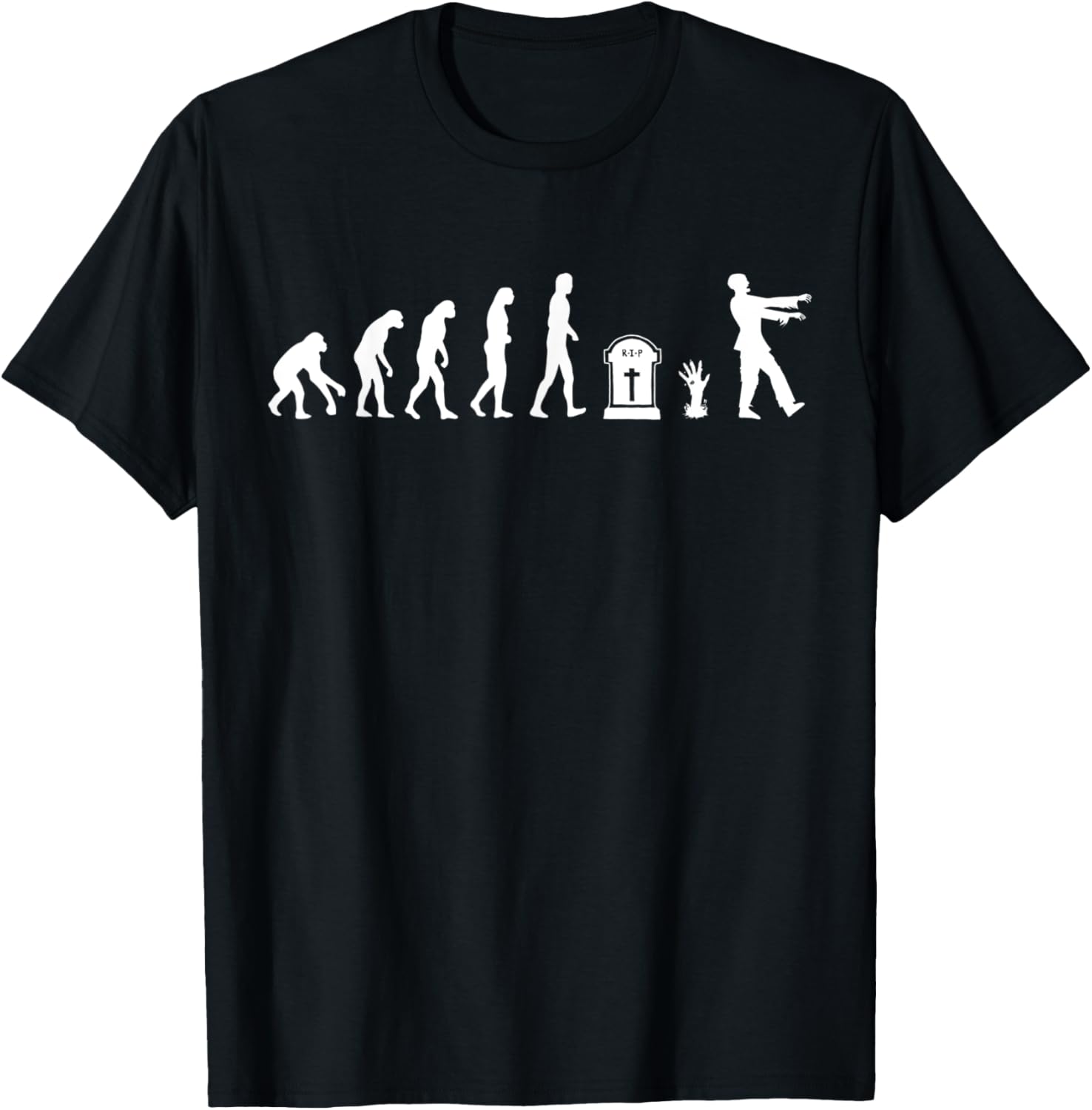 Zombie Evolution Shirt - Funny Zombie Halloween Gift T-Shirt - T-Shirt | Black