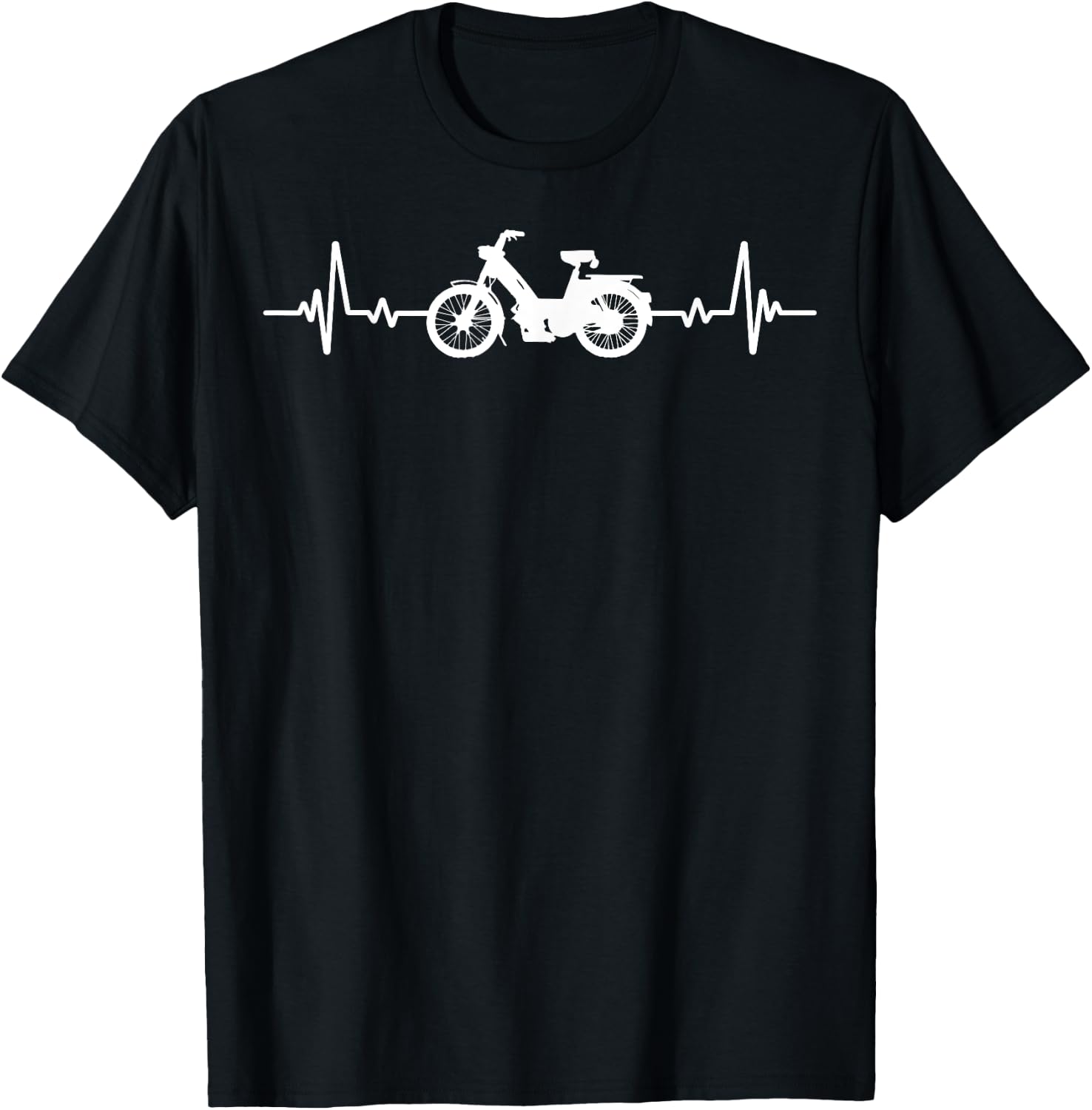 moped mob mobeur moped heartbeat humour , Black, S T-Shirt - T-Shirt | Black