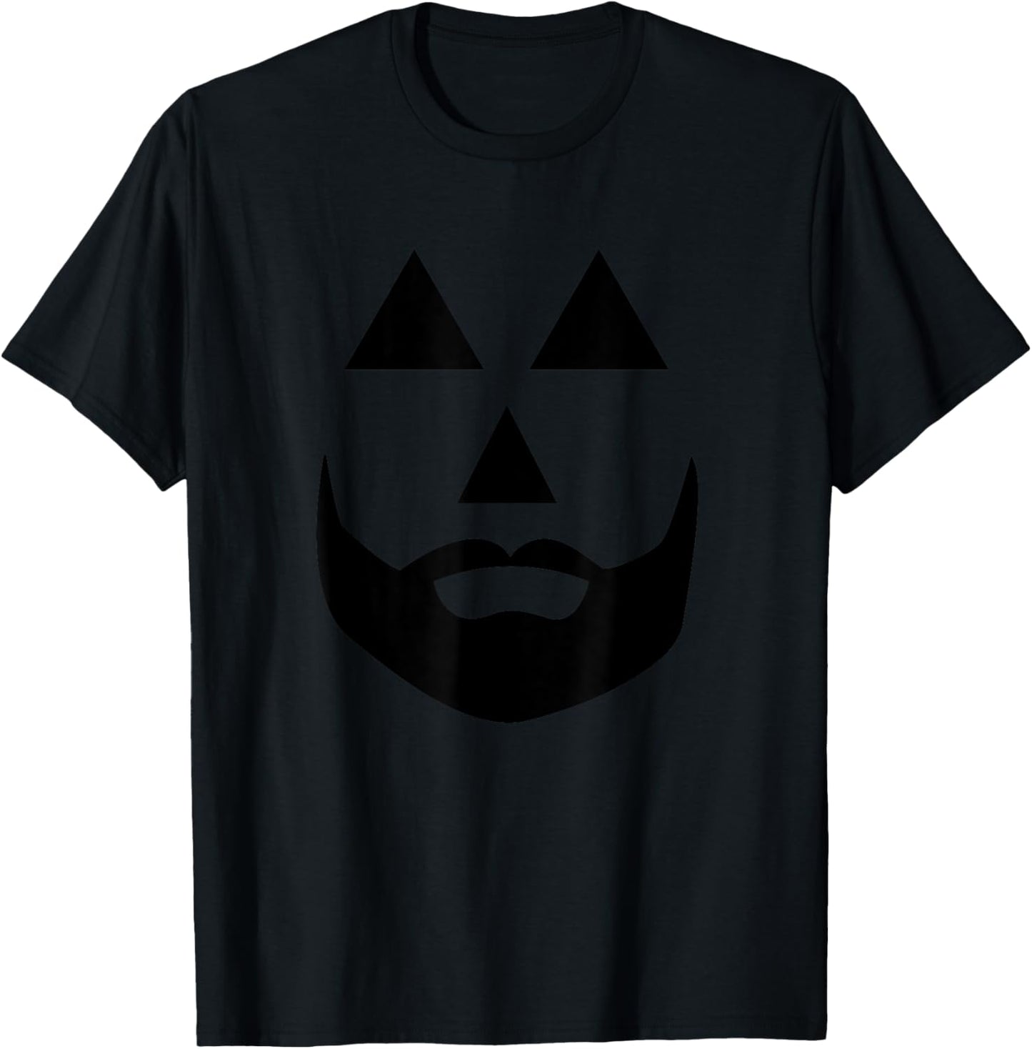 Halloween Pumpkin Jack-O-Lantern Beard Face T-Shirt - T-Shirt | Black