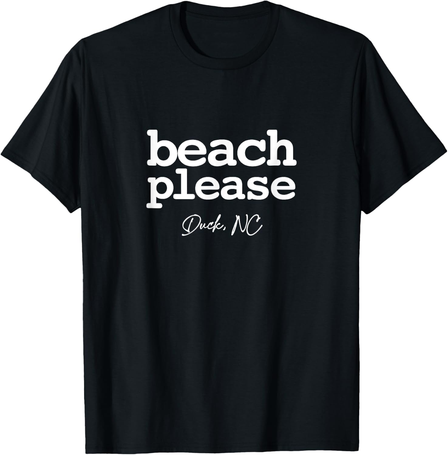 Duck North Carolina NC Beach Please Simple Graphic Women Kids T-Shirt - T-Shirt | Black