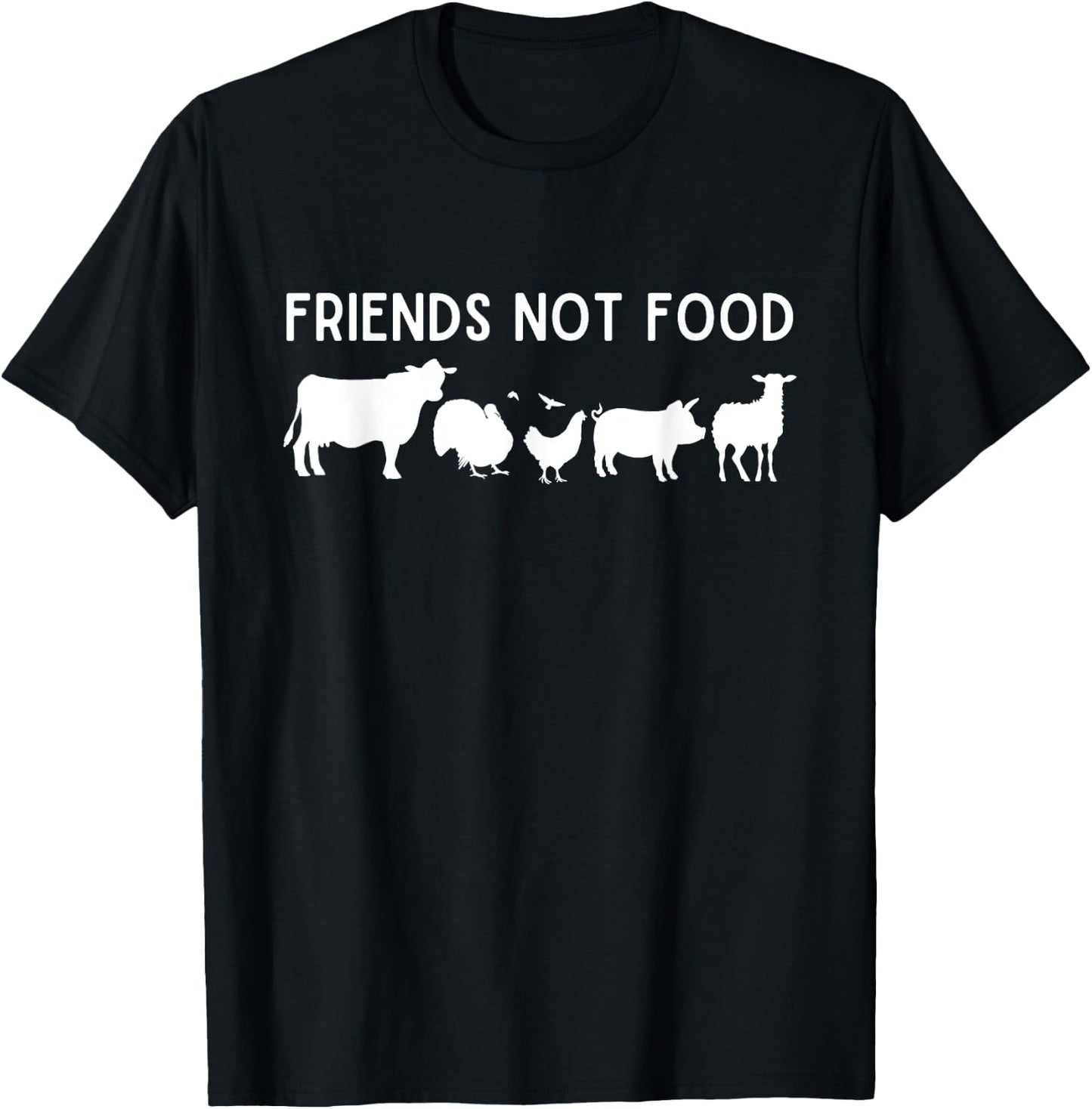 Friends Not Food T-Shirt - T-Shirt | Black