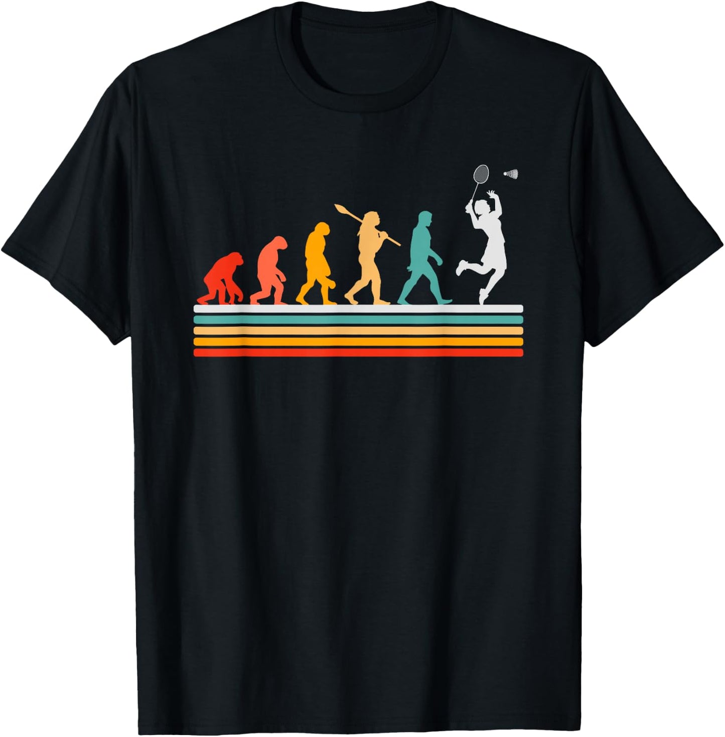 Evolution De L'homme Joueur De Badminton T-Shirt - T-Shirt | Black