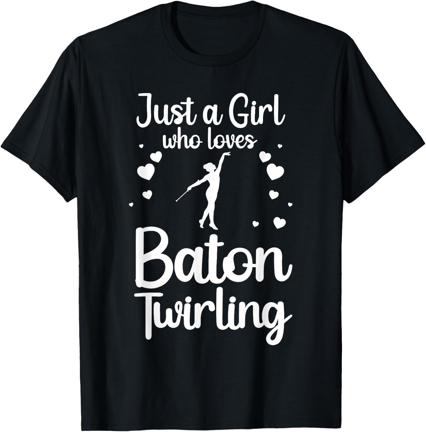 Cool Baton Twirling Art Girls Twirl Baton Twirler T-Shirt - T-Shirt | Black