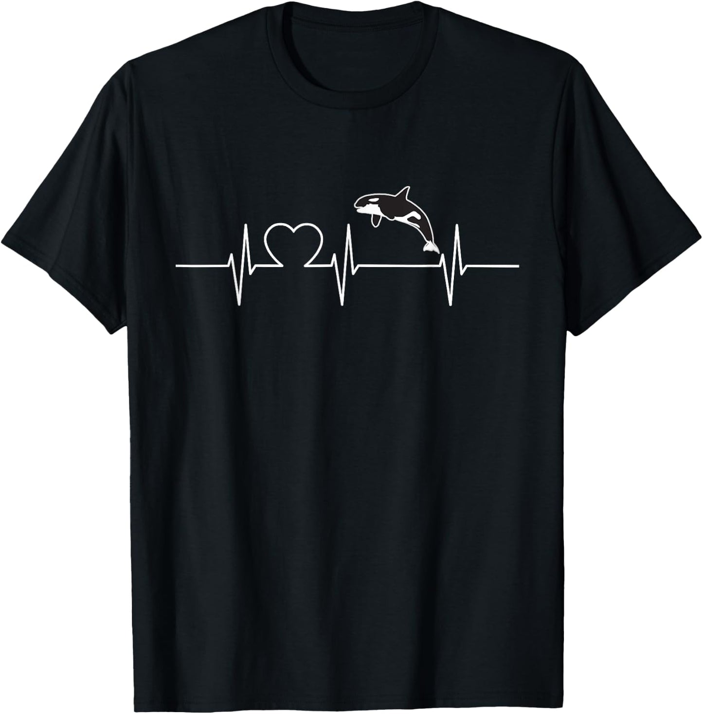 Orca Orcas Animal Outfits Cooles Herzschlag-Design mit Orca für Kinder, Schwarz, Kurzarm, S T-Shirt - T-Shirt | Black