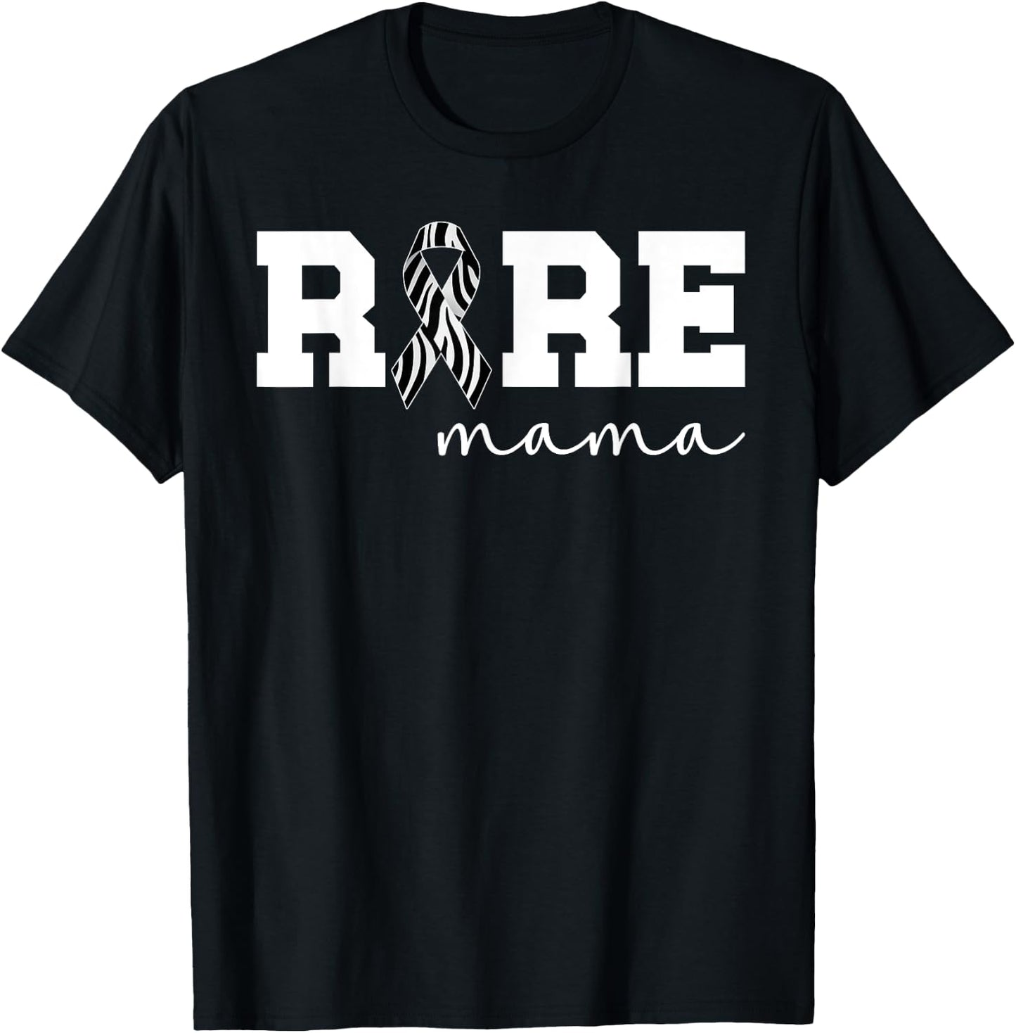 Rare Mama Rare Disease Fighter Mom Rare Disease Awareness T-Shirt - T-Shirt | Black