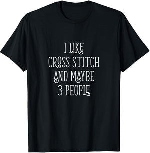 Introvert Cross Stitch Needlepoint DIY Art Craft Lover Gear T-Shirt - T-Shirt | Black