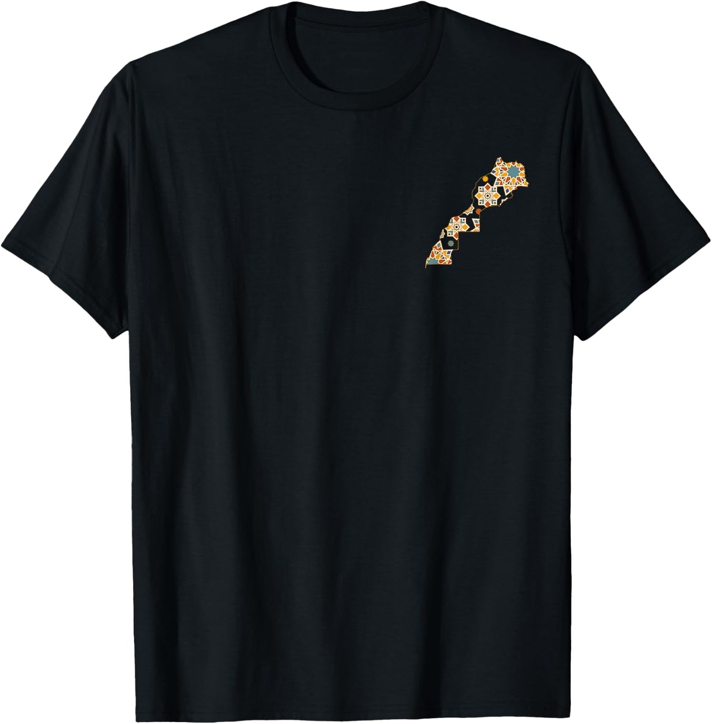 Morocco Football Shirt Map Morocco Gift Moroccan Fan , Black, S T-Shirt - T-Shirt | Black