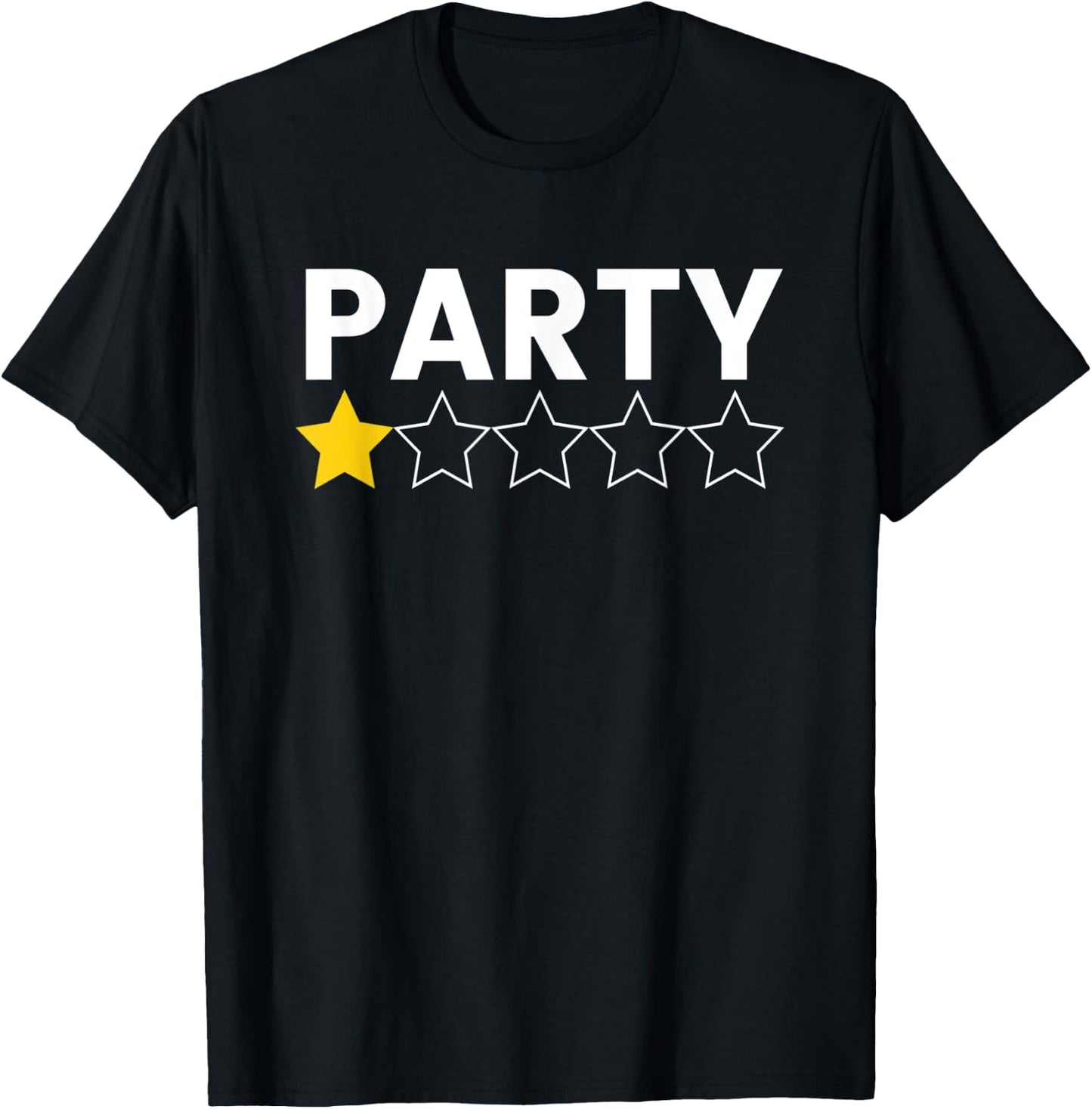 Party Pooper One Star Funny T-Shirt - T-Shirt | Black
