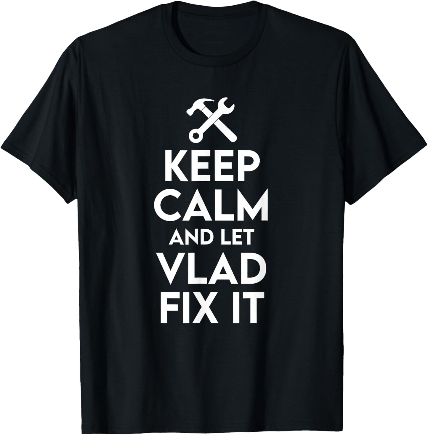 Vlad Handyman Birthday Name Personalized Vlad Mechanic T-Shirt - T-Shirt | Black