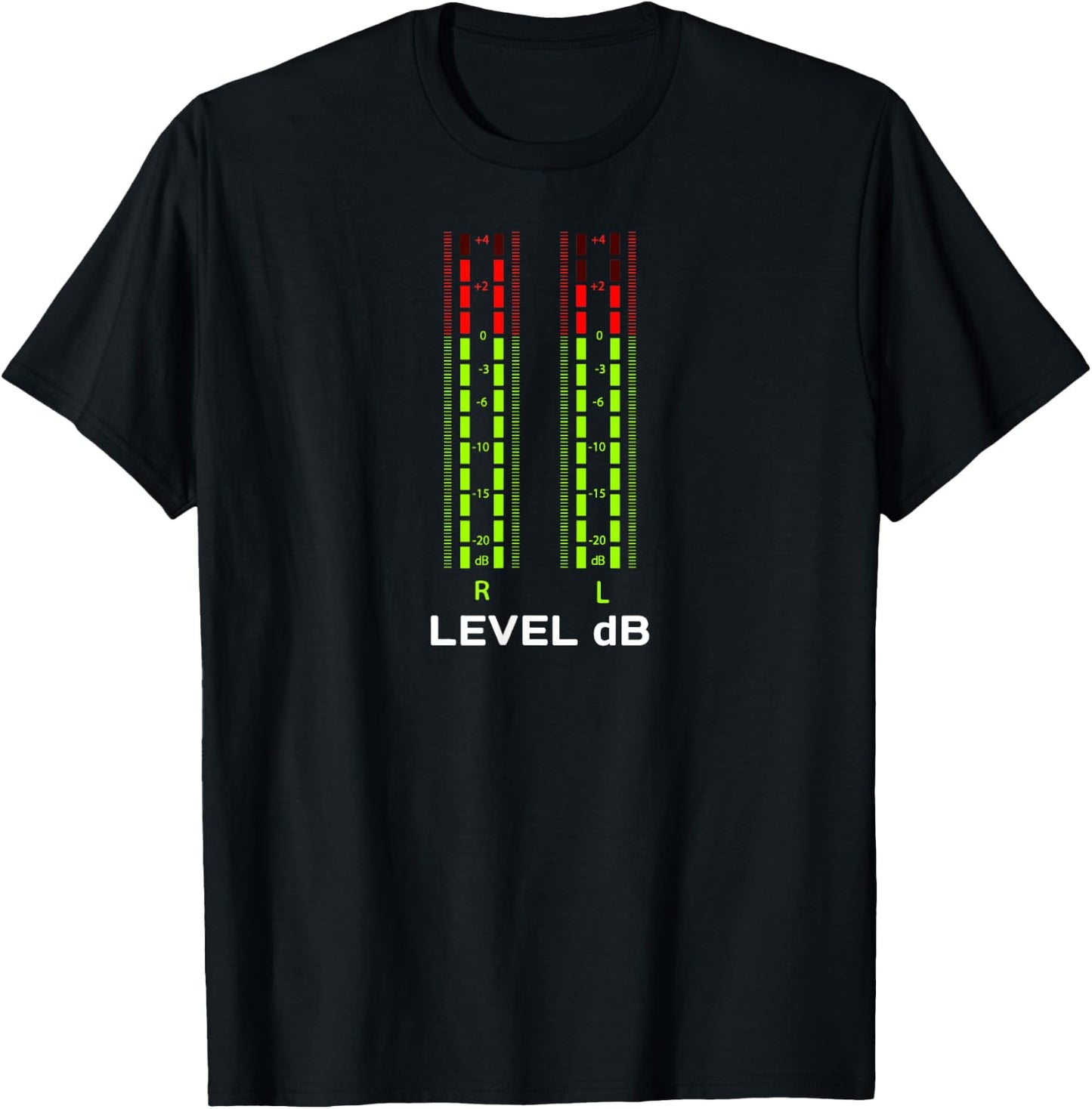 Retro VU Meter Vintage Hi-Fi Audio Stereo Music Sound T-Shirt - T-Shirt | Black