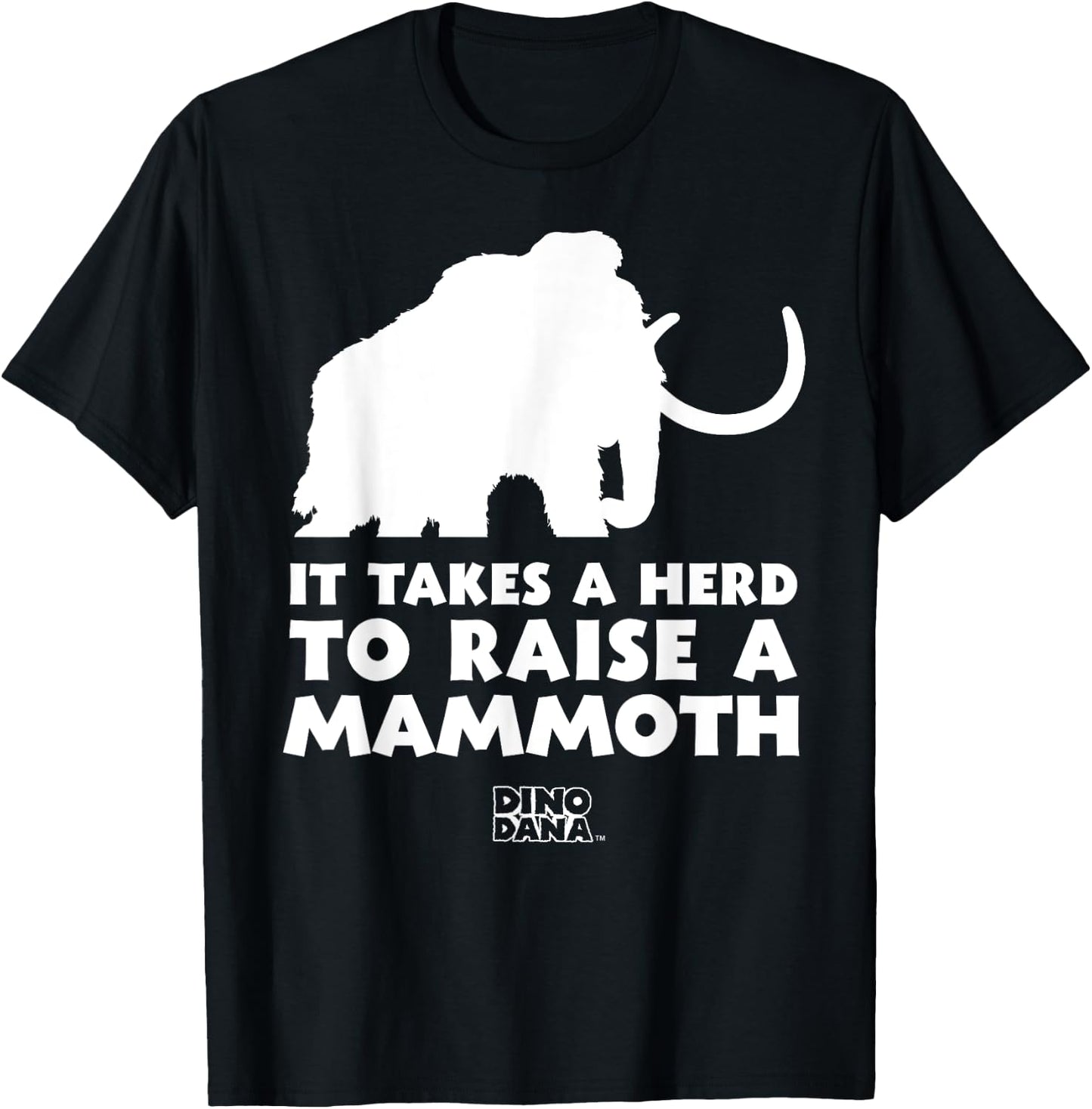 Dino Dana: White Mammoth Shirt T-Shirt - T-Shirt | Black