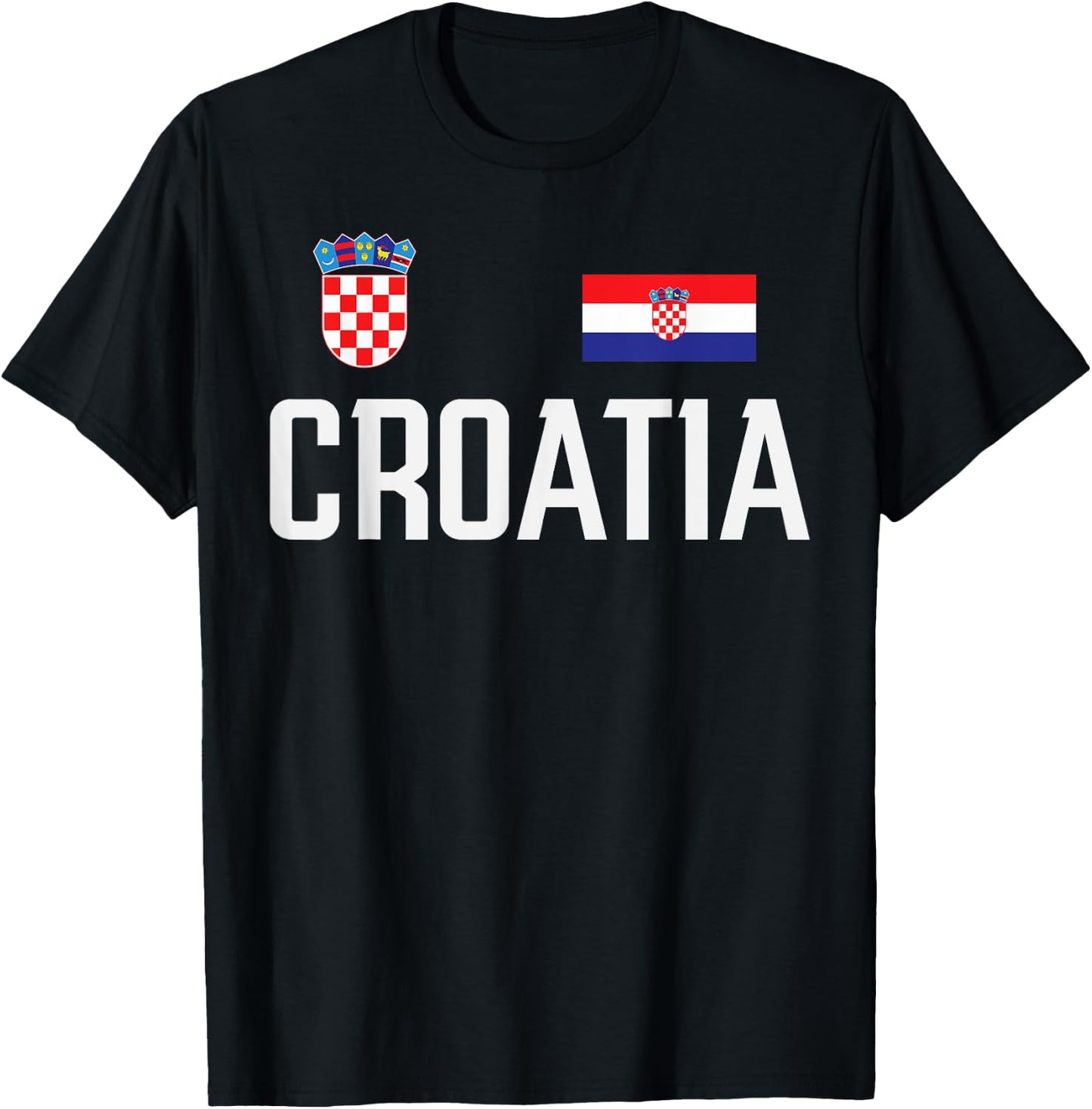 Croatia Flag Croatian Football Soccer Fan Men Women Kids T-Shirt - T-Shirt | Black
