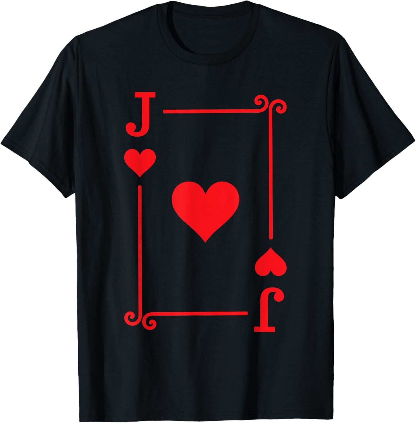 Playing Card Costume & Gifts - Jack Card Hearts Suit - Black - Small - -Adult - Short Sleeve - Classic Fit T-Shirt - T-Shirt | Black