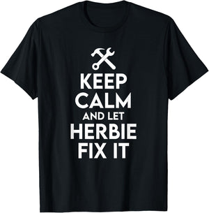 Herbie Handyman Birthday Name Personalized Herbie Mechanic T-Shirt - T-Shirt | Black