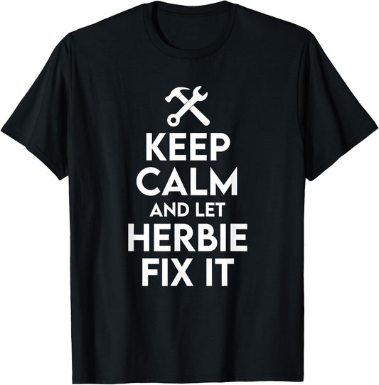 Herbie Handyman Birthday Name Personalized Herbie Mechanic T-Shirt - T-Shirt | Black