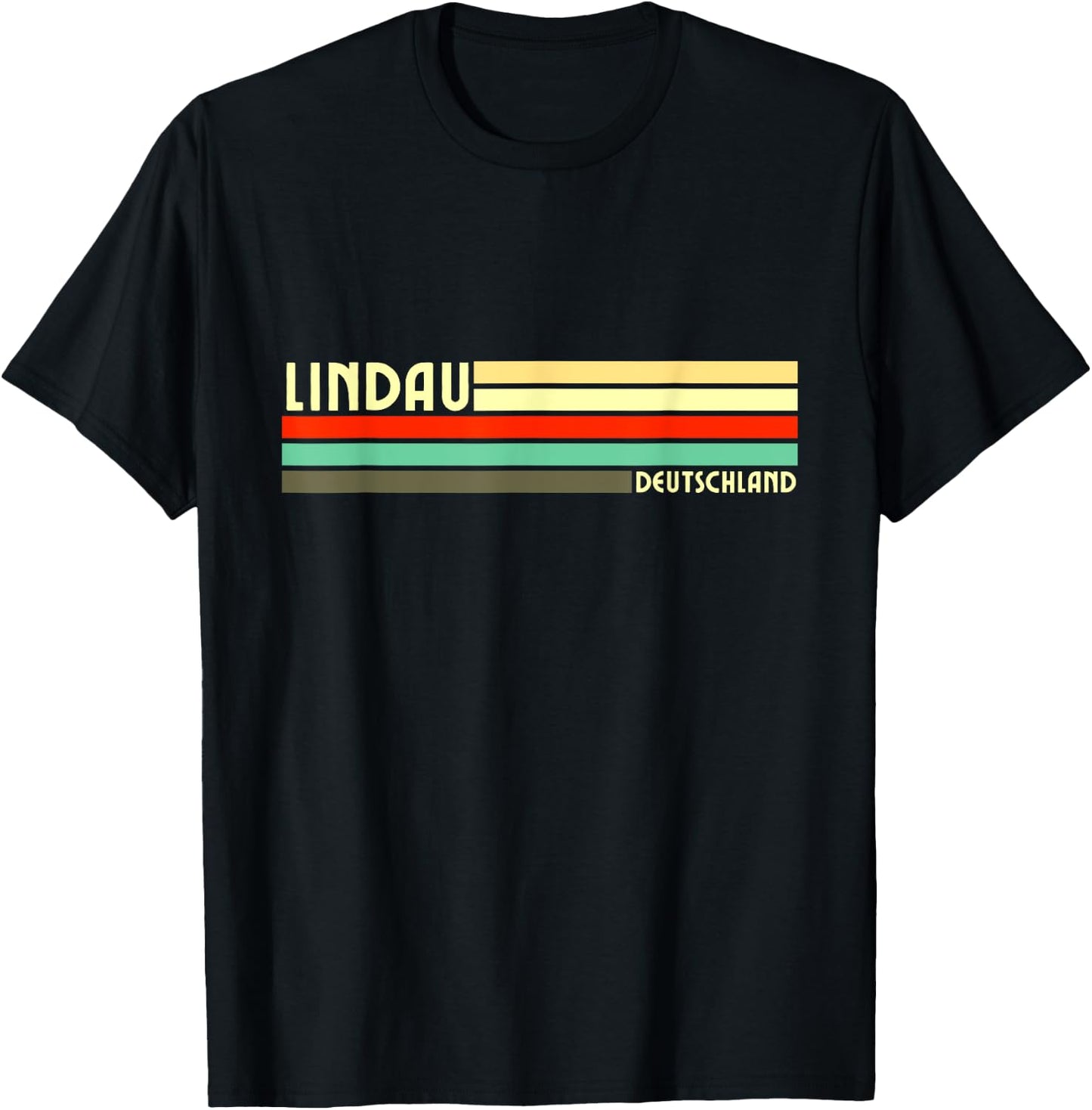 Retro Vintage Lindau T-Shirt - T-Shirt | Black