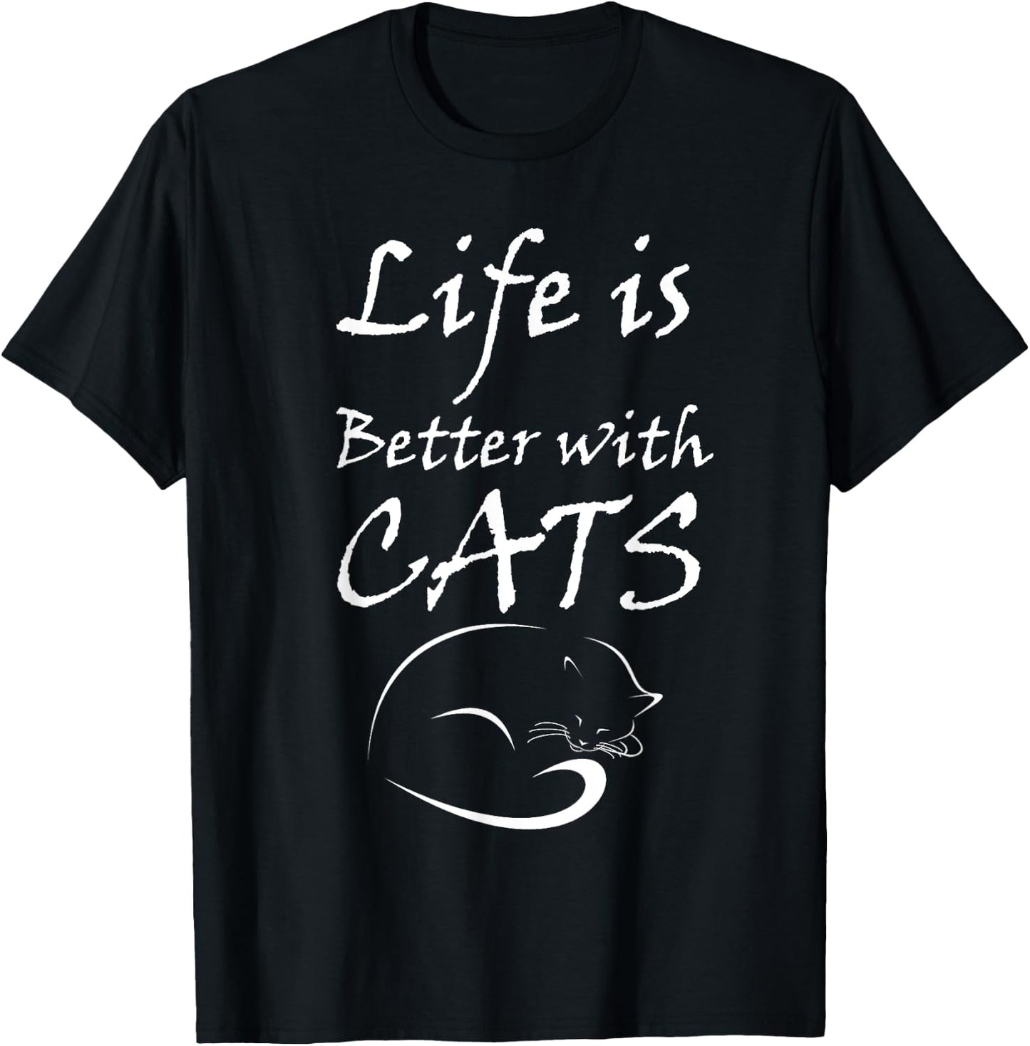 Life is Better With MY Cats T-Shirt - T-Shirt | Black