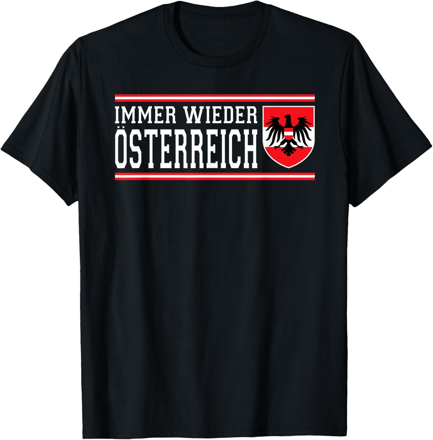 Immer Wieder Österreich Wappen Flagge Adler AUT Fan T-Shirt - T-Shirt | Black