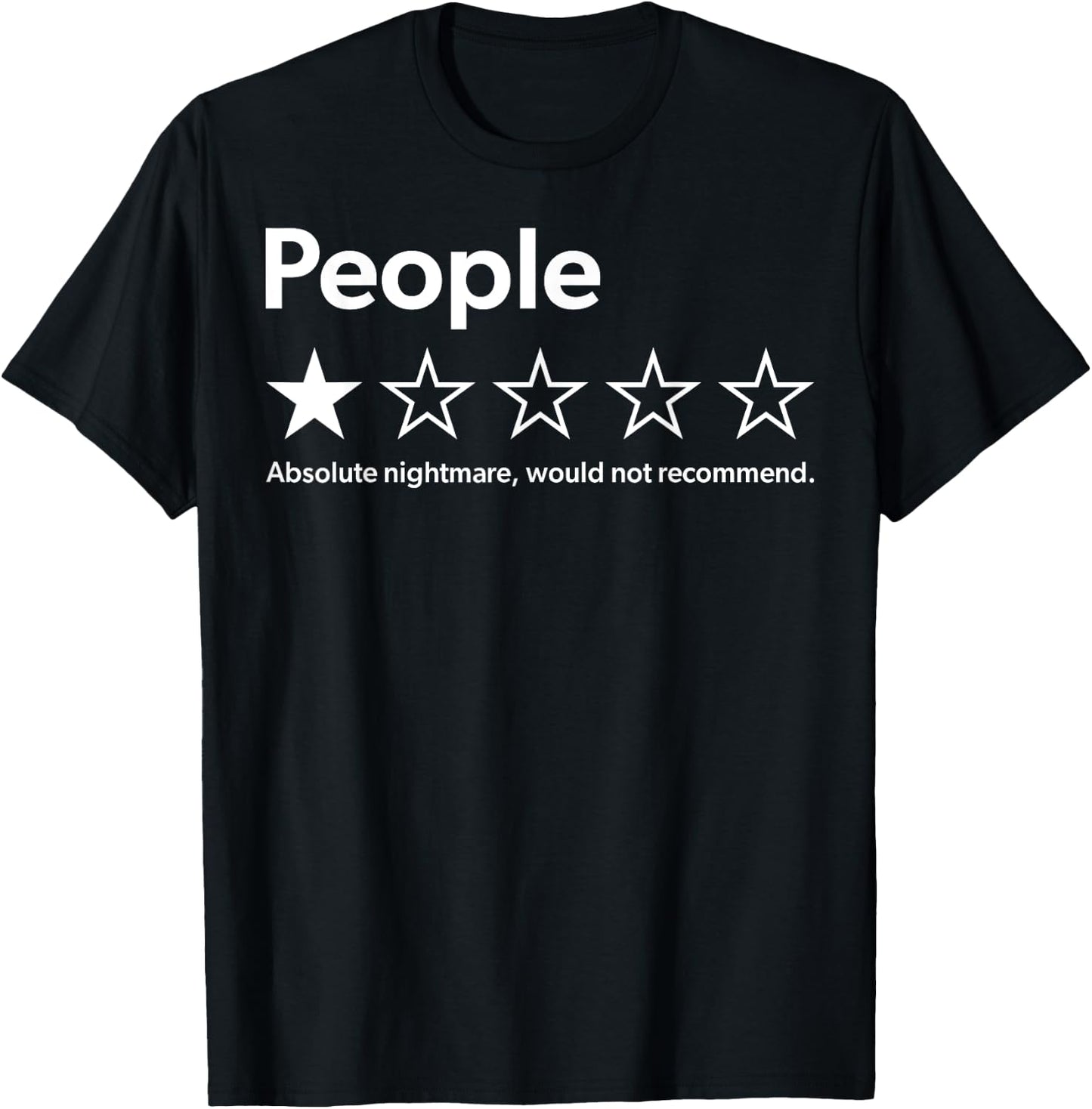 Funny People Rating Shirt - Adults - Black - Small - Short Sleeve - - Retro - Polyester - - Letter Print - Lightweight, Classic fit, Zipper closure T-Shirt - T-Shirt | Black