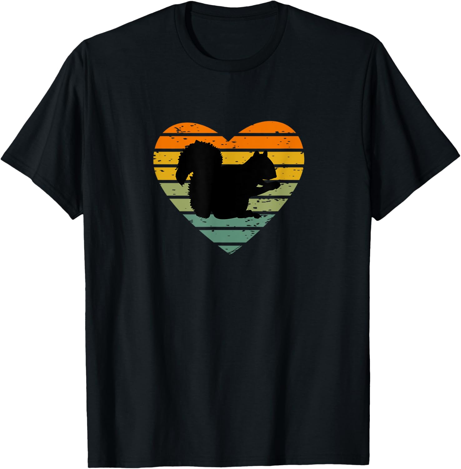 Ich liebe Eichhörnchen Retro Herz Nagetier Eichhörnchenfan T-Shirt - T-Shirt | Black