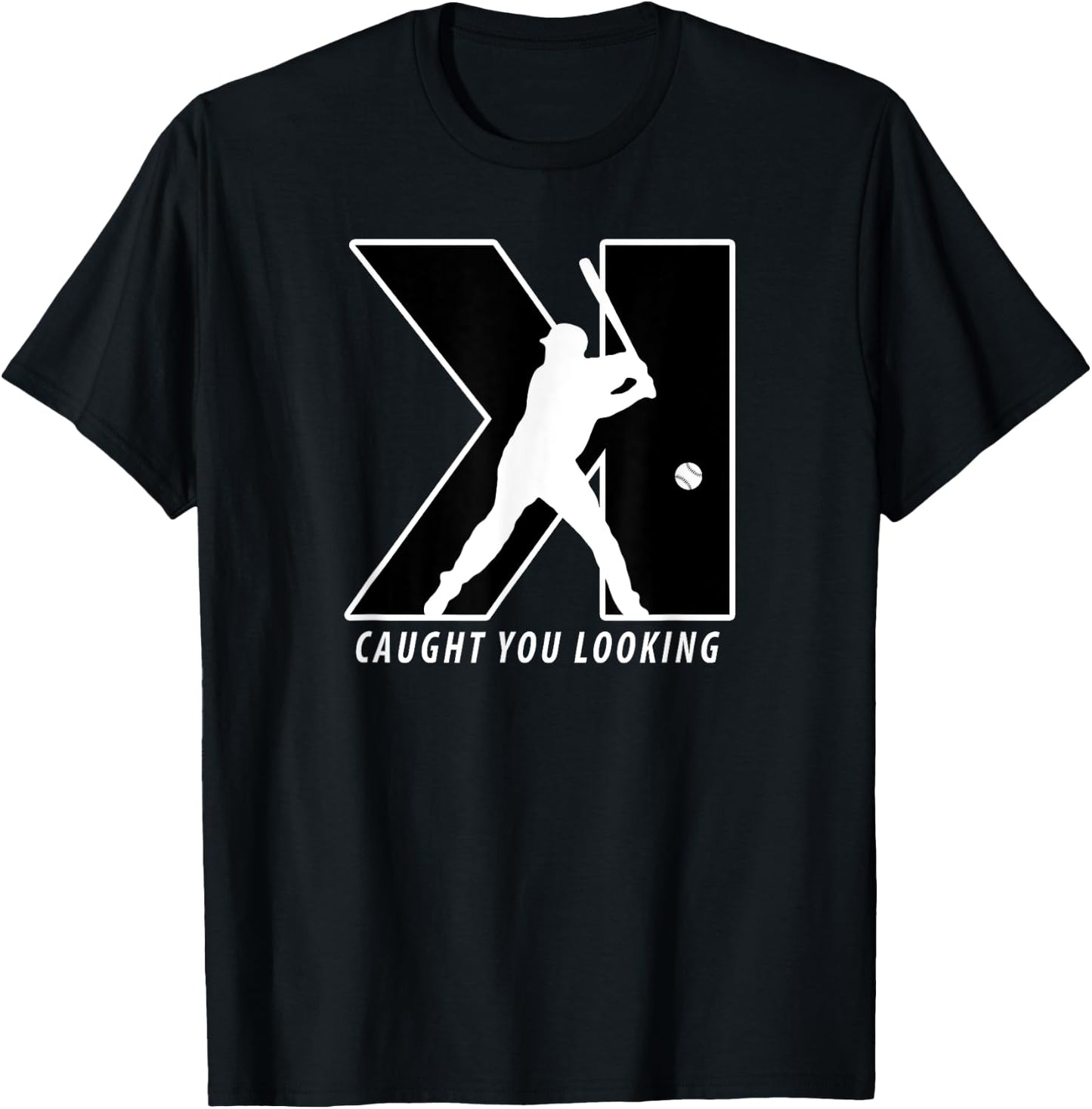 Backwards K Strikeout Looking Softball Baseball Pitcher T-Shirt - T-Shirt | Black
