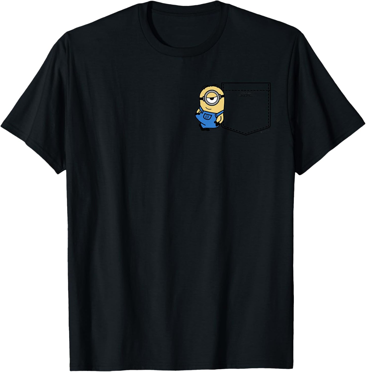 Minions Stuart Casual Pocket Hit T-Shirt - T-Shirt | Black