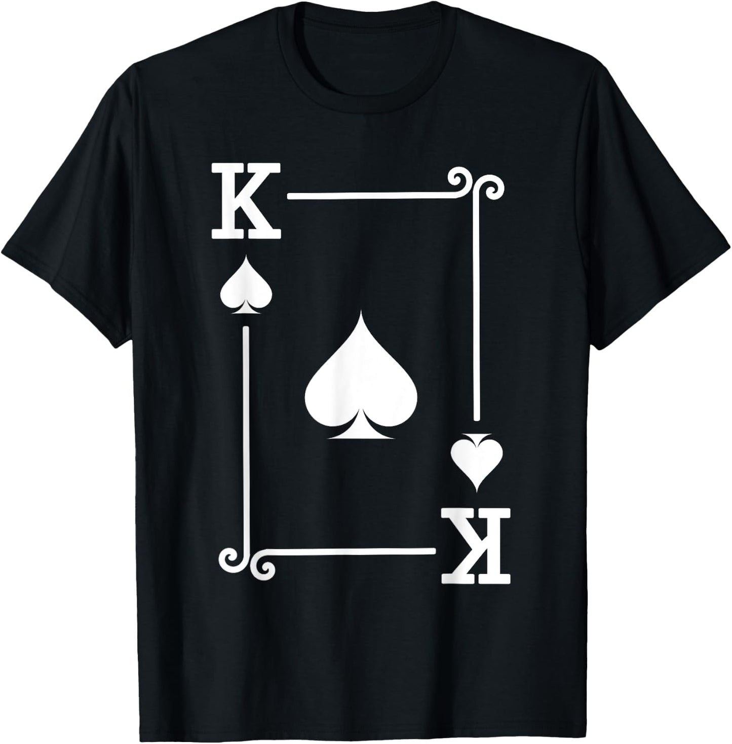 Playing Cards - Matching Spades Card Suits - King Card T-Shirt - T-Shirt | Black