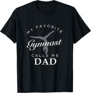Gymnastics Dad and Daughter Shirt Birth Day T-Shirt - T-Shirt | Black