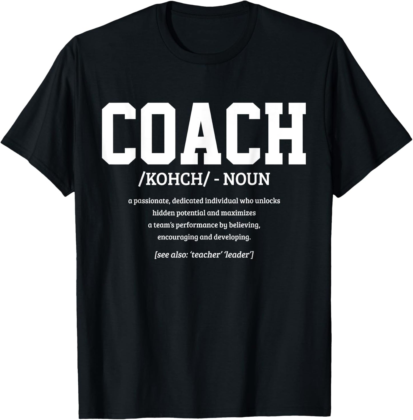 Coach Definition Funny Handball Football Trainer Sport T-Shirt - T-Shirt | Black