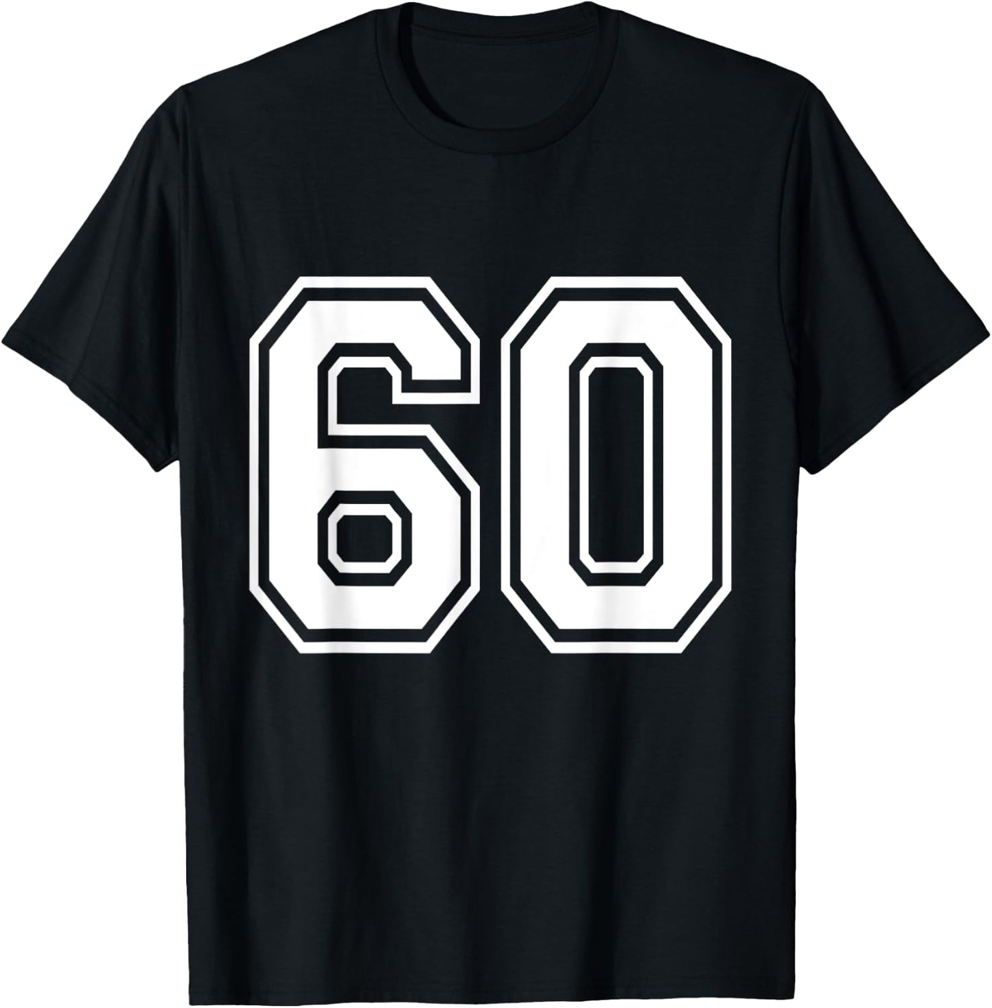 Number 60 Varsity Sports Team Jersey 60th Birthday 60 Years T-Shirt - T-Shirt | Black