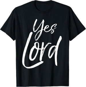 Yes Lord Shirt Vintage Amen Bold Cool Christian T-Shirt - T-Shirt | Black