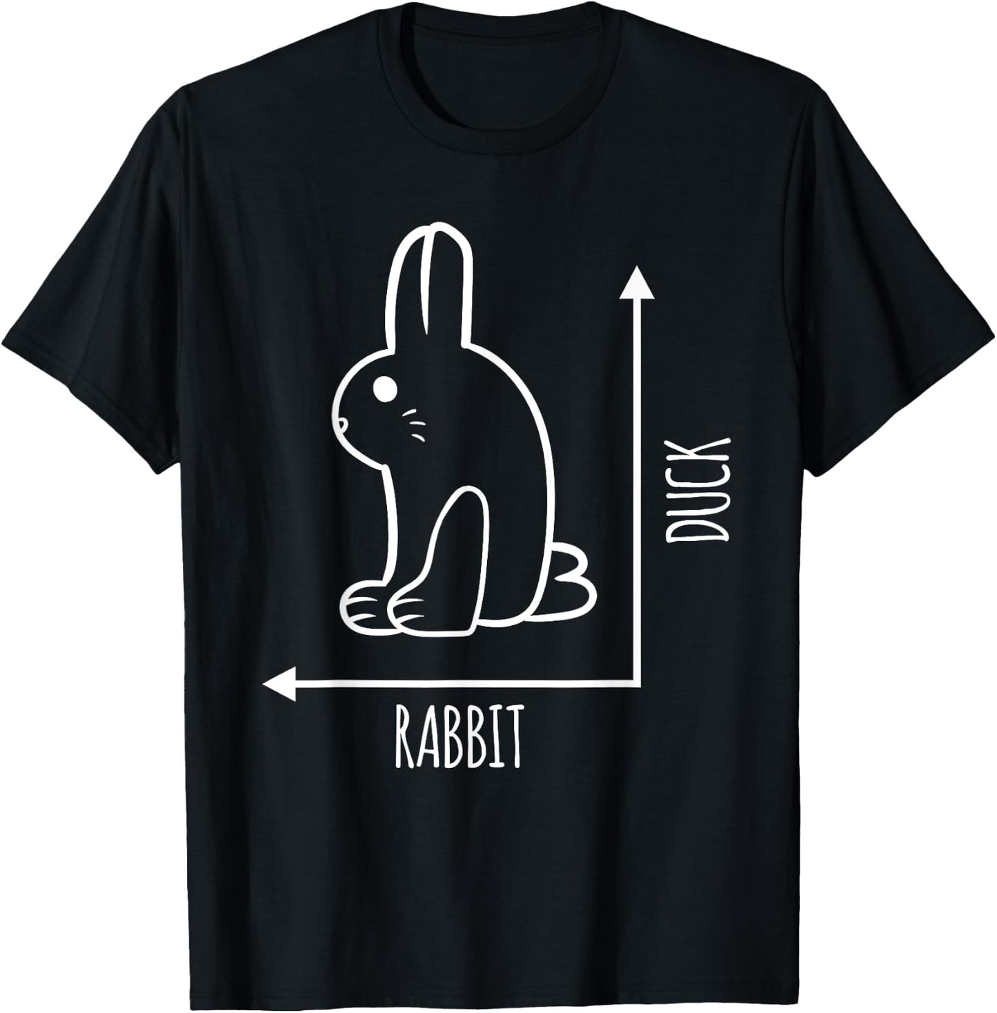 Funny Rabbit Duck Graph Rabbit Bird Animal Lover T-Shirt - T-Shirt | Black