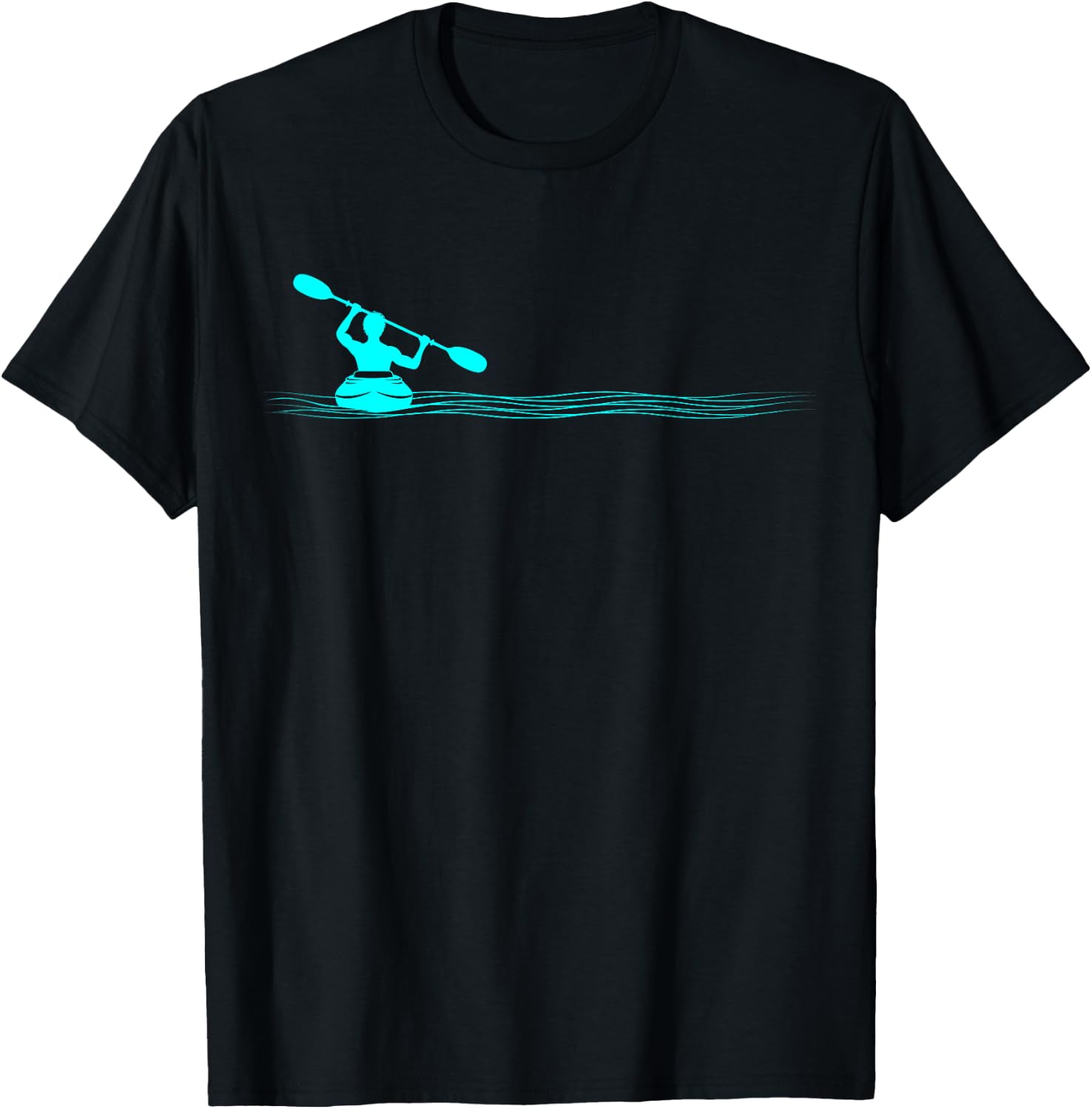 Kayak Driving Minimalist Kayaker , black, S T-Shirt - T-Shirt | Black