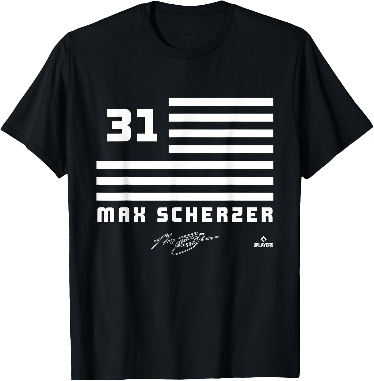 Max Scherzer Flag Name T-Shirt - T-Shirt | Black