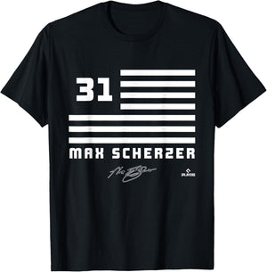 Max Scherzer Flag Name T-Shirt - T-Shirt | Black