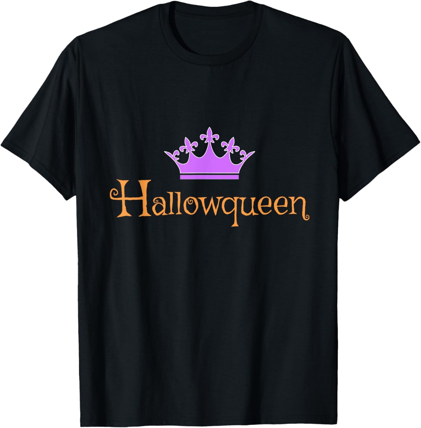 Hallowqueen , Halloween Shirt, Halloween Costume T-Shirt - T-Shirt | Black