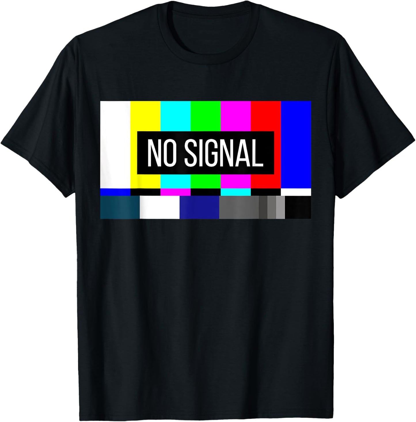Retro No Signal TV Test Pattern Vintage Television Bars T-Shirt - T-Shirt | Black