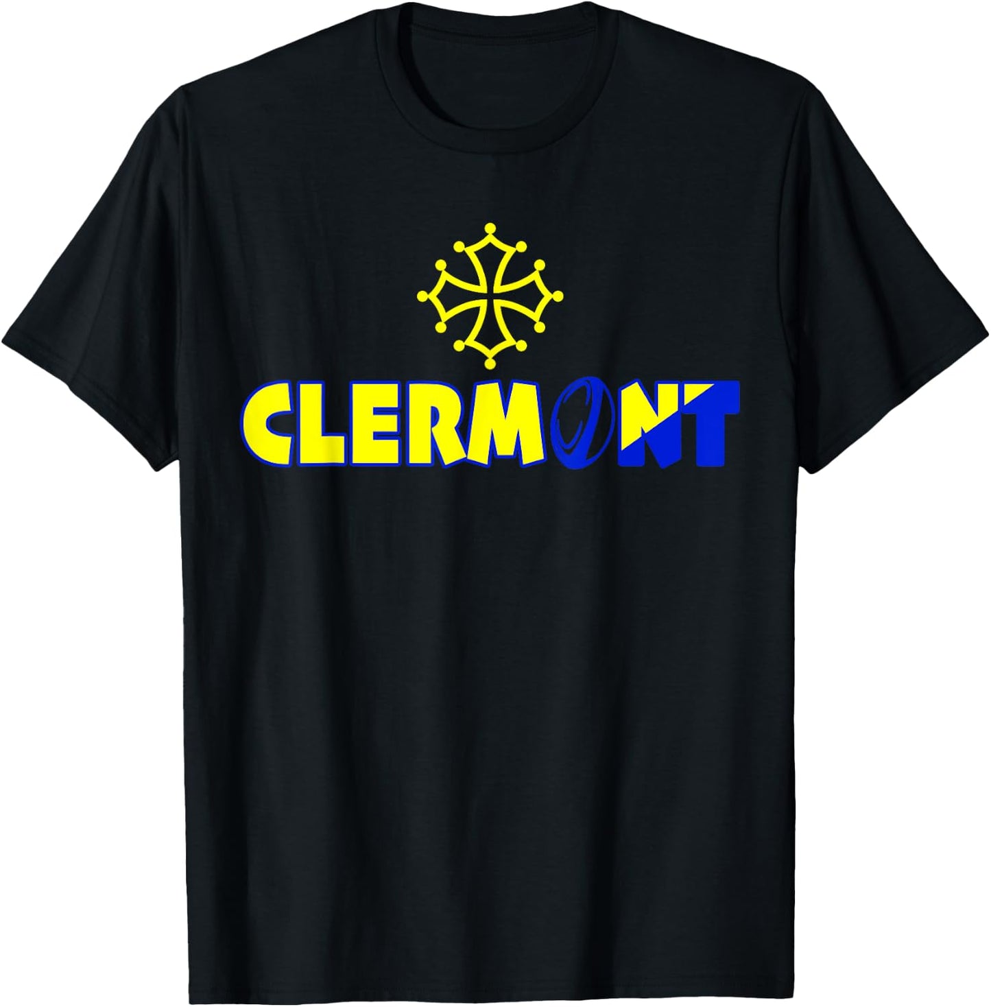 Pride Gift Rugby Clermont Supporter Player Yellow And Blue , Black, S T-Shirt - T-Shirt | Black