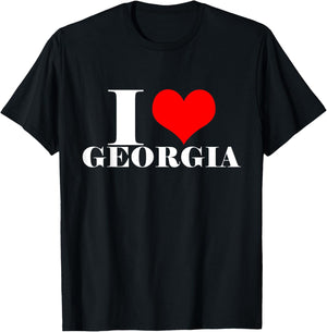 I Love Georgia T Shirt , I Heart Georgia USA Shirt T-Shirt - T-Shirt | Black