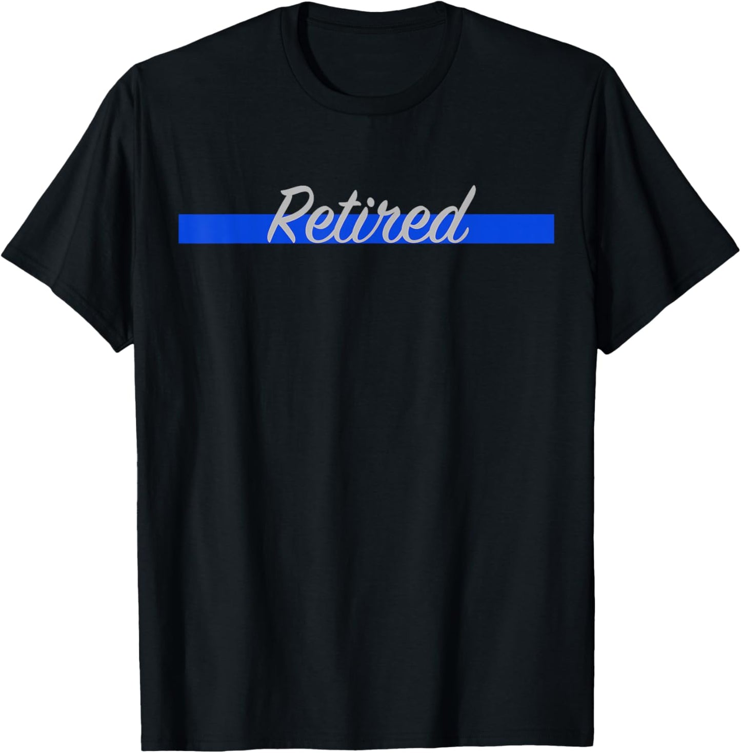 Retired Police Thin Blue Line T-Shirt - T-Shirt | Black