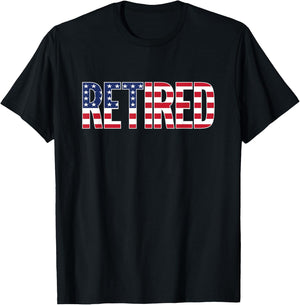 Retirement Shirt USA Retired Patriotic Gift T-Shirt - T-Shirt | Black