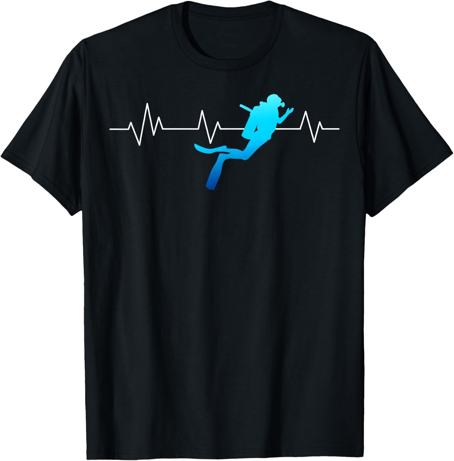 Heartbeat Scuba Diving Diver Underwater Dive Deep-Sea Swim T-Shirt - T-Shirt | Black
