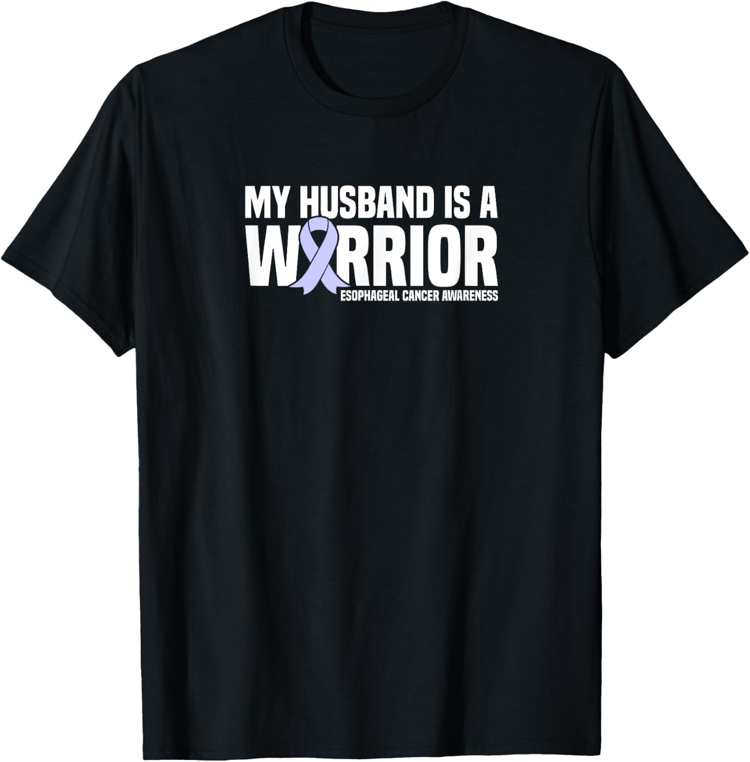 My Husband is a Warrior Esophageal Cancer Awareness T-Shirt - T-Shirt | Black