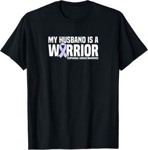 My Husband is a Warrior Esophageal Cancer Awareness T-Shirt - T-Shirt | Black