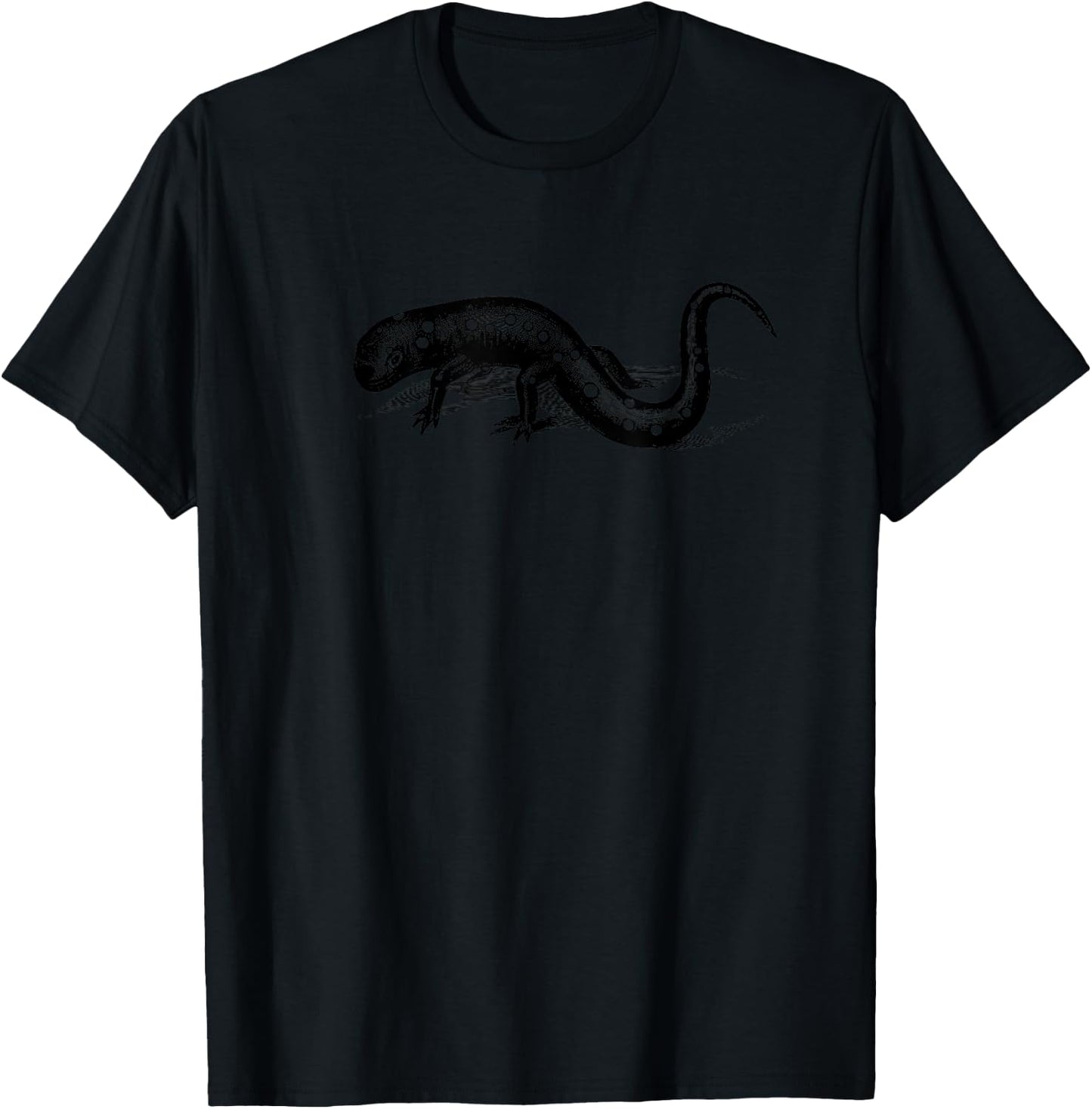 Amphibian collection: Salamander spotted vintage drawing T-Shirt - T-Shirt | Black