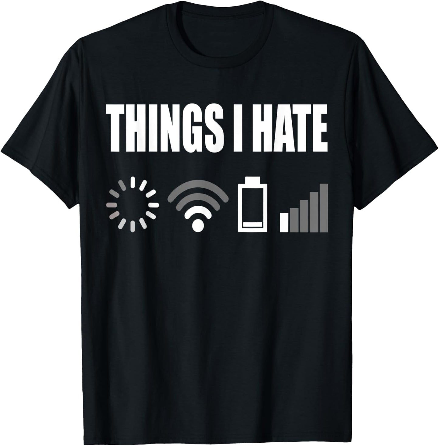 Things I Hate Programmer Outfit Gamer Funny Gift T-Shirt - T-Shirt | Black