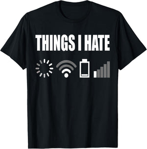 Things I Hate Programmer Outfit Gamer Funny Gift T-Shirt - T-Shirt | Black