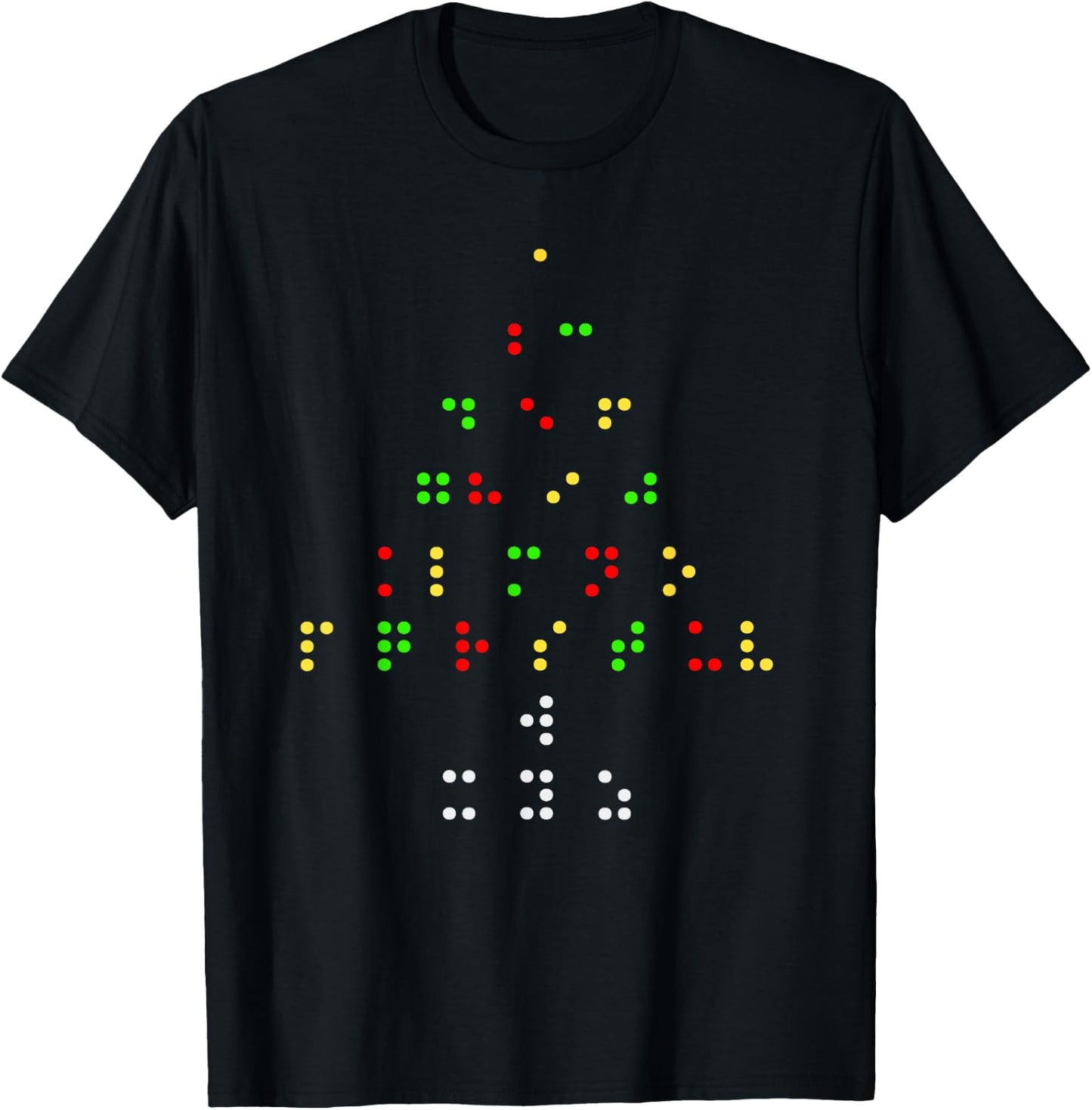 Holiday Gift The Blind Christmas Tree Braille Language T-Shirt - T-Shirt | Black