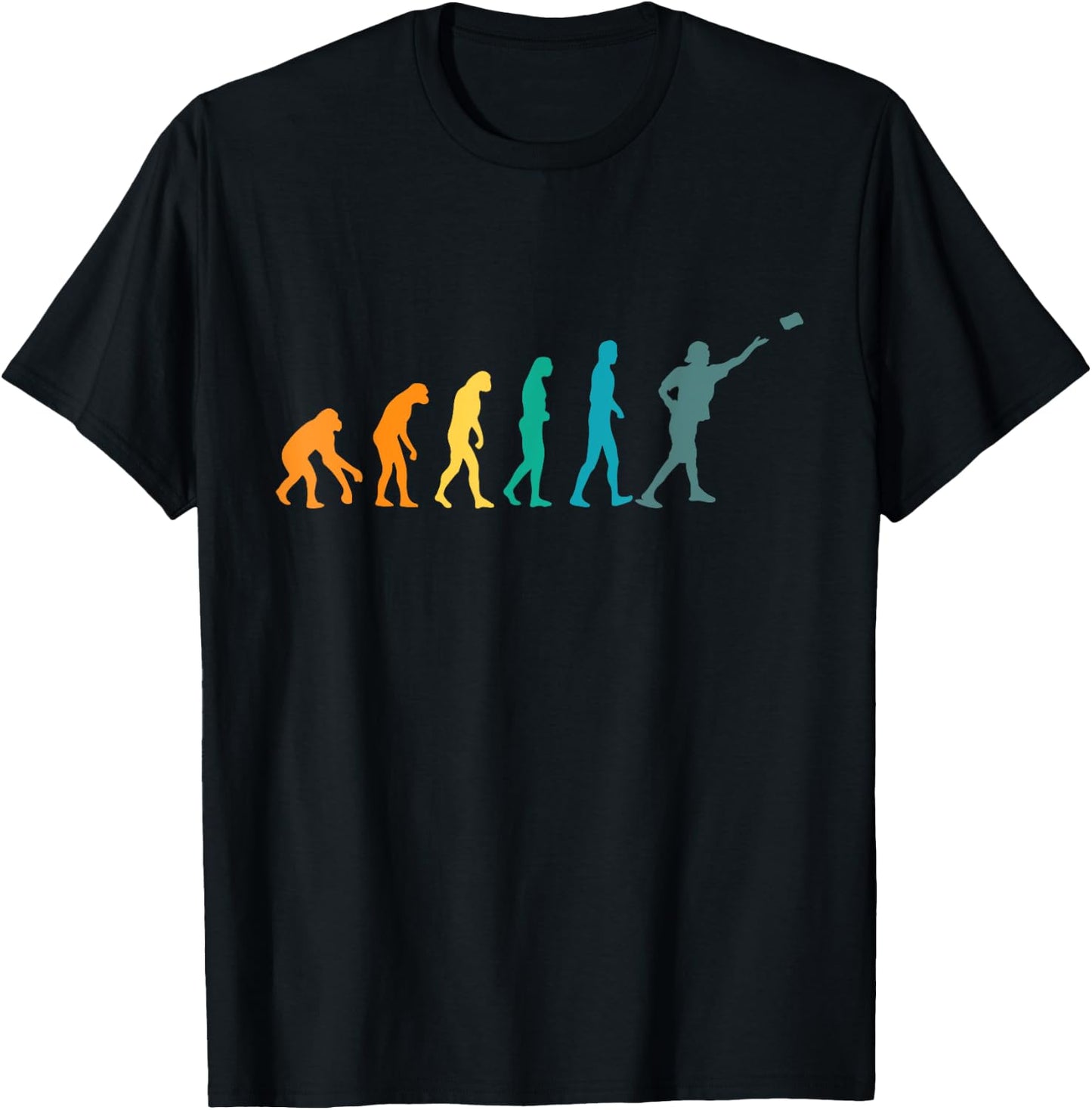 Cornhole Player Human Evolution Funny Cornhole T-Shirt - T-Shirt | Black