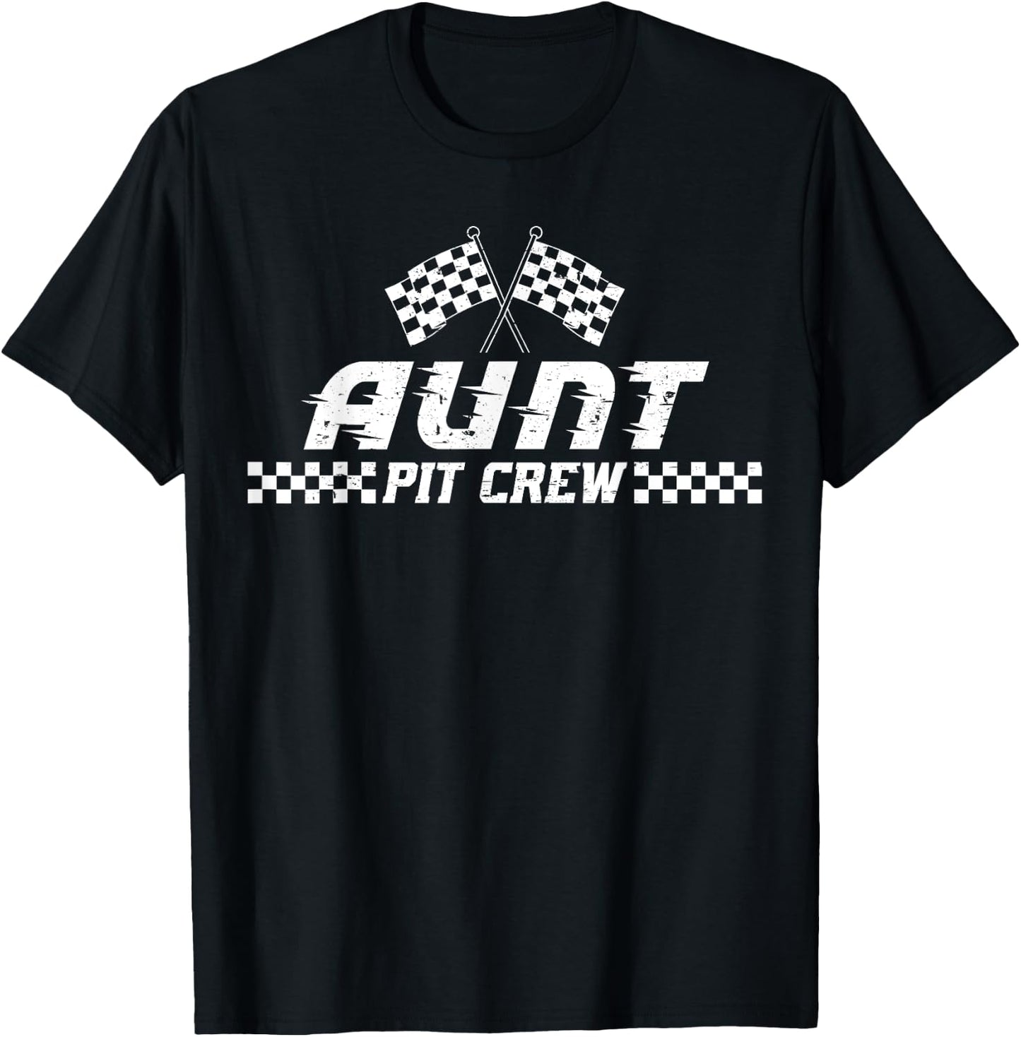 Pit Crew Aunt Birthday Costume For Race Car T-Shirt - T-Shirt | Black